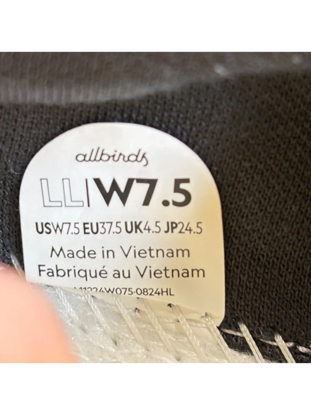 Allbirds Lounger Lift Womens Size 7.5 Black White Casual Slip On Shoes Sneakers